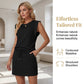 Set bestaande uit een moderne mouwloze top en een rok met trekkoord