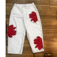 🎁2026 Nieuw binnen 50% KORTING💥Wide-Leg Jeans voor Dames met Artistieke Bloemenprint