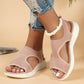 Comfortabele, ademende, platte sandalen met open neus voor dames in de zomer.