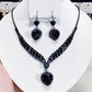 Fonkelende Hart Ketting & Oorbellen Set