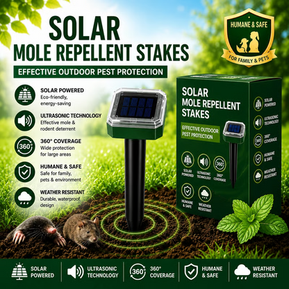 Solar Powered Ultrasonic Pest Repeller Stake