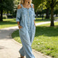 Ruimvallende jumpsuit met wijde pijpen en zakken