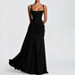 Women's Ruched Bodice Square Neck Maxi Dress