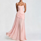 Women's Ruched Bodice Square Neck Maxi Dress