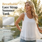 ⏰50% KORTING – Slechts tijdelijk✨Elegante tanktop met kanten bandjes en stippen