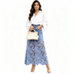 Bodycon-rok van denim voor dames met kanten rand