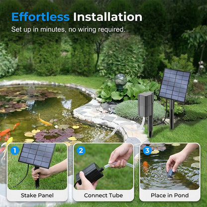 ❄️Zomerfresh 50% Korting!🐟Solar Vijverbeluchter met Luchtpomp – Zonne-energie Zuurstofpomp voor Gezonde Vijver, Vissen & Waterplanten
