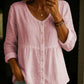 Women's Casual V-Neck Button-Down Top