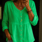 Women's Casual V-Neck Button-Down Top