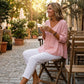 Women's Casual V-Neck Button-Down Top