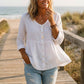 Women's Casual V-Neck Button-Down Top