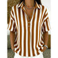 Dames casual gestreepte blouse met korte mouwen
