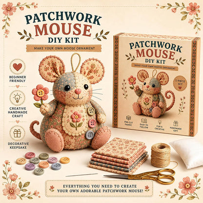 🎁2026 Nieuw binnen 50% KORTING💥【Aanbieding】DIY Patchwork Muis Naaiset | Compleet Met Stoffen & Vulmiddel