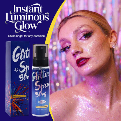 Langsdurige glitter-spray voor het lichaa