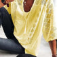 Dames u-neck blouse met mouwen-buy 2 gratis verzending