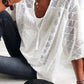 Dames u-neck blouse met mouwen-buy 2 gratis verzending