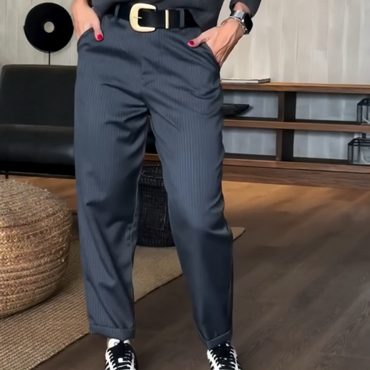 👖🔥 LAATSTE DAG: 50% KORTING! Damesbroek met hoge taille en rechte pasvorm – Casual en veelzijdig voor op kantoor en in het dagelijks leven 🖤