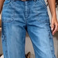👖 Hoge Taille Cropped Jeans – Wijde Pijpen & Flatterende Pasvorm 💙