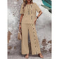 Women's Casual Top & Wide-Leg Pants 2-Piece Set