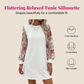 👗 NU 50% KORTING! 🌸 Damesjurk met geborduurde bloemenprint en mesh mouwen – doorschijnende botanische mouwen, relaxte pasvorm en ademend 🌿