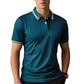 Heren Mode Contrast Revers Sneldrogend Korte Mouw T-Shirt