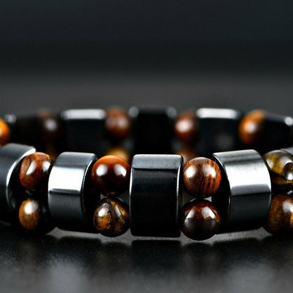 Heren Elastische Tijgeroog Kralen Armband