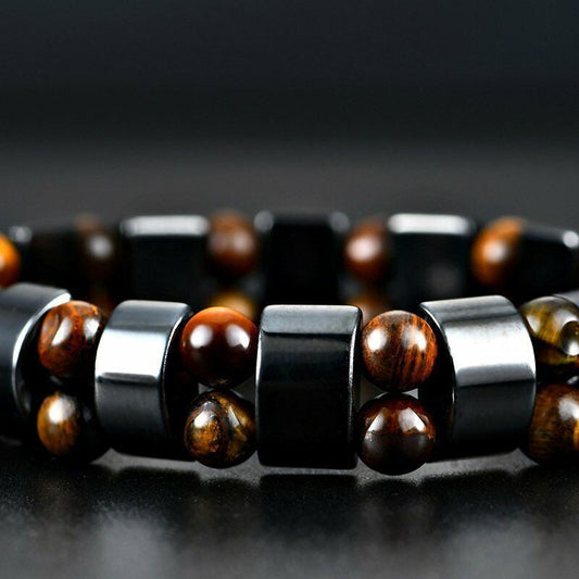 Heren Elastische Tijgeroog Kralen Armband