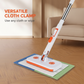 Multifunctionele handenvrije platte mop met clipsysteem