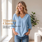 Casual damesblouse met V-hals en 3/4-mouwen