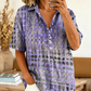 Women’s Casual Loose Fit Collared Blouse for Summer