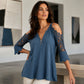 👗 Elegante Dames Top met Kant, Open Schouders & Ritssluiting – Luchtig, Comfortabel & Makkelijk te Combineren ✨