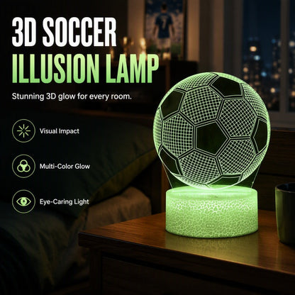 ⚽ 50% KORTING! Glow voetbal-nachtlampje | 3D-holografische illusie | Dynamische RGB-kleurwisseling | Oogvriendelijke LED | Bediening via aanraking en afstandsbediening 🌈✨
