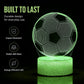 ⚽ 50% KORTING! Glow voetbal-nachtlampje | 3D-holografische illusie | Dynamische RGB-kleurwisseling | Oogvriendelijke LED | Bediening via aanraking en afstandsbediening 🌈✨