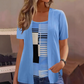 🌸 Dames Top met Tweedelig Effect – Modern Kleurblok Design, Luchtig & Makkelijk te Combineren
