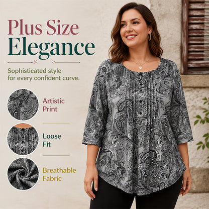 Women's Plus Size Paisley Print Blouse