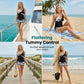 Tropical Print High Waist Tankini & Shorts Set