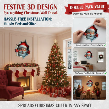🎅✨ Kerstuitverkoop! 50% korting – 🏠⛄ 3D-muursticker, 1 minuut feestsfeer zonder boren of lijmresten!