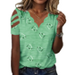 Dames T-shirt met geschulpte V-hals en hartjesprint