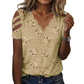 Dames T-shirt met geschulpte V-hals en hartjesprint