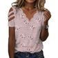 Dames T-shirt met geschulpte V-hals en hartjesprint