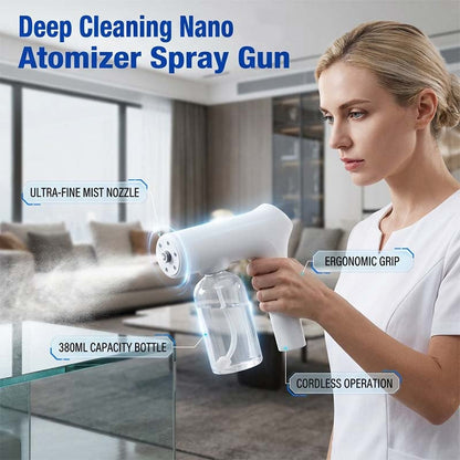 💨🔫 Draadloos Nano Atomizer Sproeipistool – Ultrafijne Nevel, Oplaadbaar, Desinfecteer, Parfumeer en Bevochtiger al je Oppervlakken Zonder Sporen – Het Zwitserse Zakmes van Modern Schoonmaken 🧴⚡