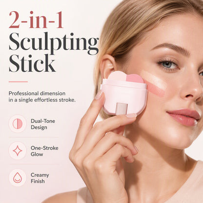 2-in-1 langhoudende highlighter- en blushstic