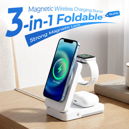 3-in-1 opvouwbare magnetische draadloze oplaadstandaar