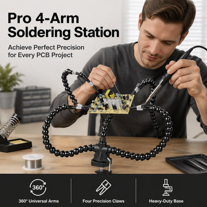 Soldering Helping Hands Station with 4 Flexible Arms