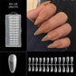 Lange naadloze amandelvormige nageltips