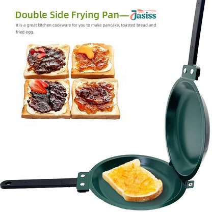 🔥 Antiaanbakpan voor twee doeleinden – Perfect voor pannenkoeken, biefstukken en wafelkegels! 🥞🥩🍦
