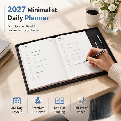 📅 50% KORTING! Minimalistische agenda 2027 – dagelijks, strak en praktisch – de ideale metgezel voor je dagelijkse bezigheden