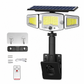 Zonne-energie lamp met 3 lampkoppen en bewegingssenso