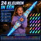 🥳2026 HOT SALE🥳💞50K+ VERKOCHT! ⚔️✨ 50% KORTING! Oplaadbaar Dubbelbladig Lichtgevend Zwaard – 360° draaien, uitschuifbaar, 24 lichtstanden, bewegingsgeluiden, USB-C. Een episch cadeau voor kinderen vanaf 6 jaar! 🎁💪