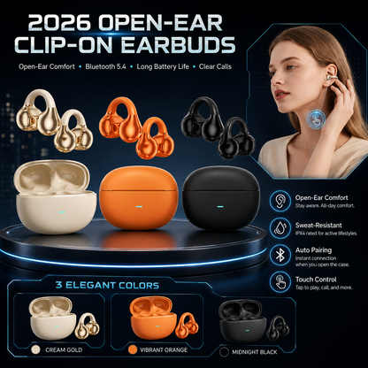 🎧 Draadloze open-ear oordopjes met oorclip